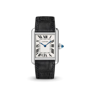 Matte Black Alligator Strap for Cartier Tank