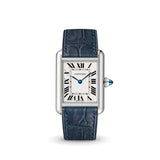 Delugs Matte Navy Alligator Strap for Cartier Tank Handcrafted Leather Watch Strap