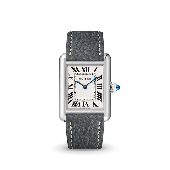 Grey Rubberised Leather (Togo) Strap for Cartier Tank