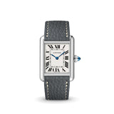 Delugs Grey Rubberised Leather (Togo) Strap for Cartier Tank Handcrafted Leather Watch Strap