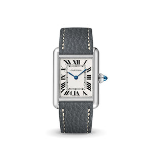 Grey Rubberised Leather (Togo) Strap for Cartier Tank