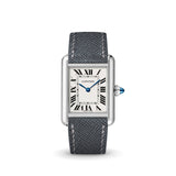 Delugs Grey Saffiano Strap for Cartier Tank Handcrafted Leather Watch Strap