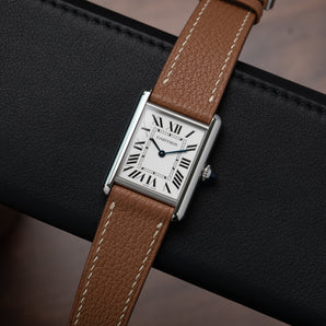 Gold Chevre Strap for Cartier Tank