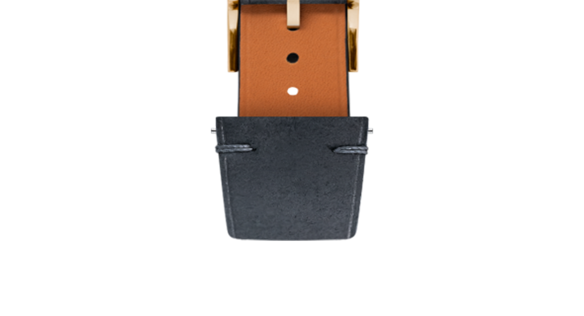 Black Crazy Horse Side-Stitch Strap - Handcrafted Leather Watch