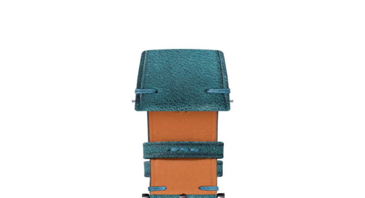 Blue Crazy Horse Side-Stitch Strap - Handcrafted Leather Watch
