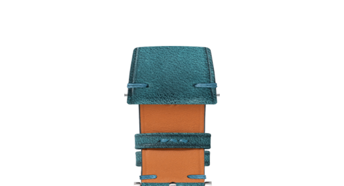Blue Crazy Horse Side-Stitch Strap - Handcrafted Leather Watch