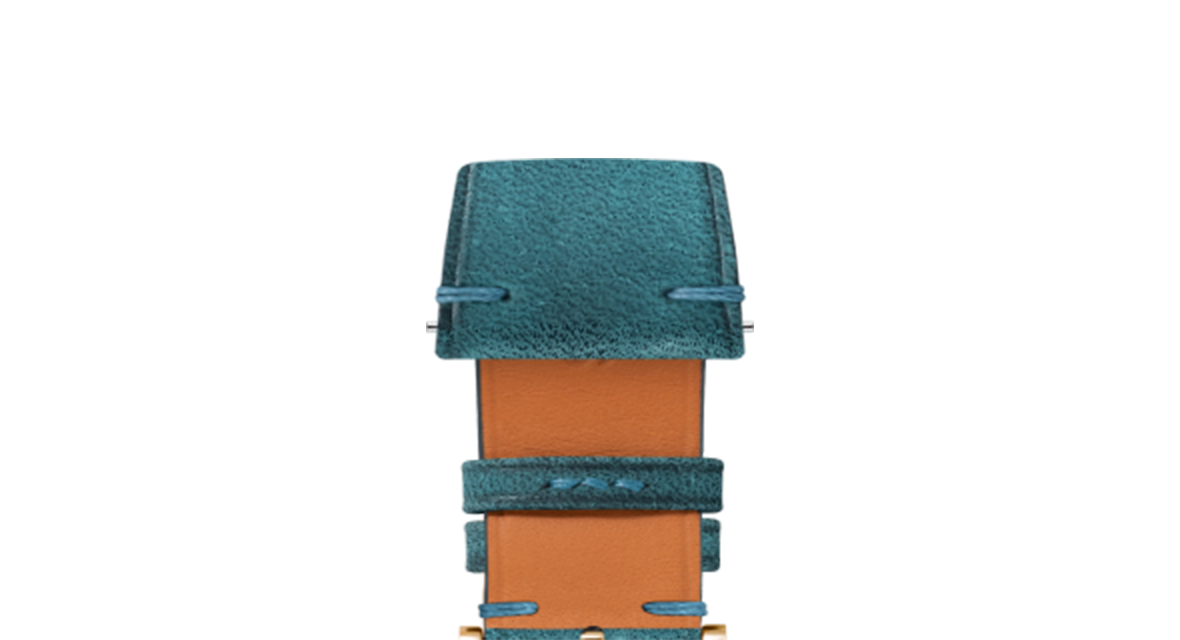 Blue Crazy Horse Side-Stitch Strap - Handcrafted Leather Watch