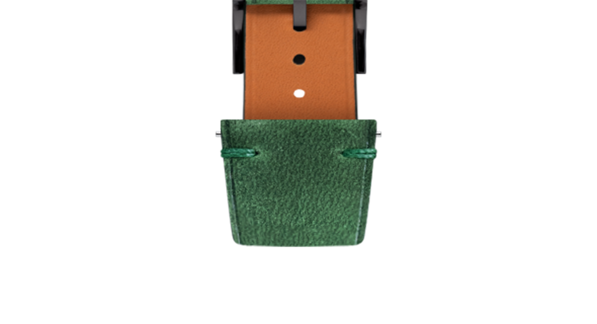 Green Crazy Horse Side-Stitch Strap - Handcrafted Leather Watch