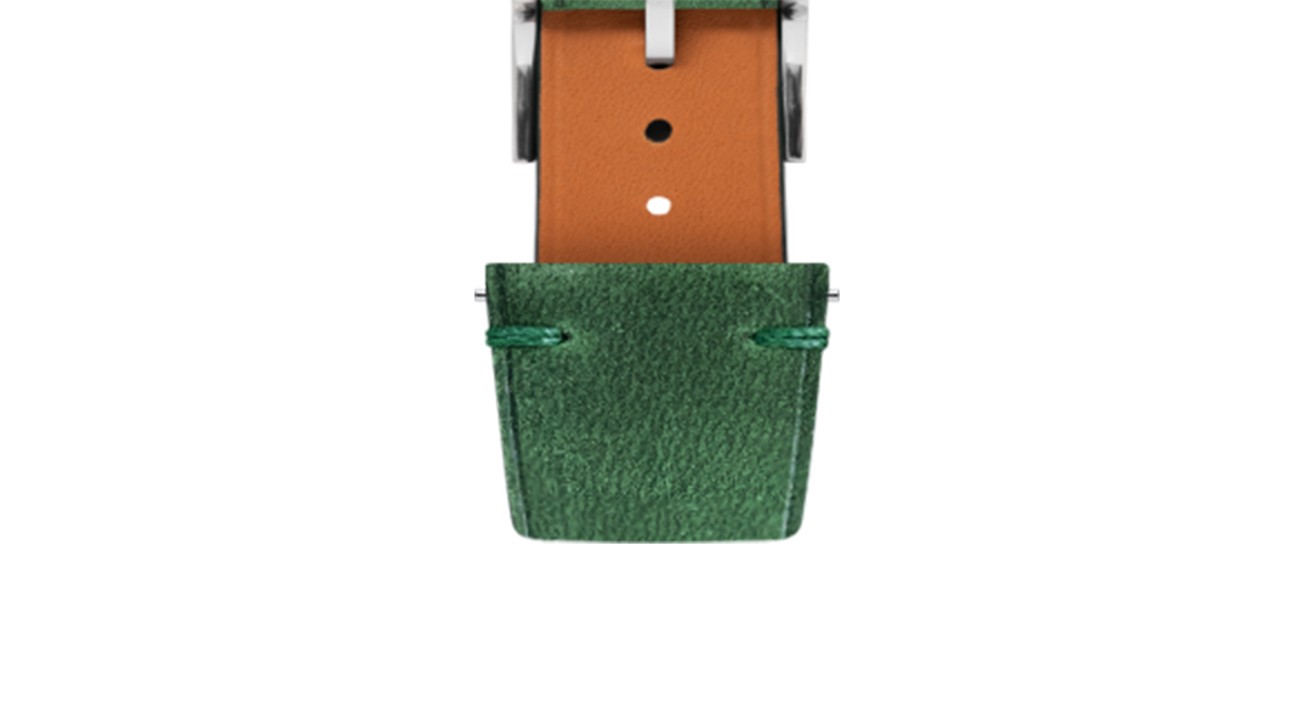 Green Crazy Horse Side-Stitch Strap - Handcrafted Leather Watch