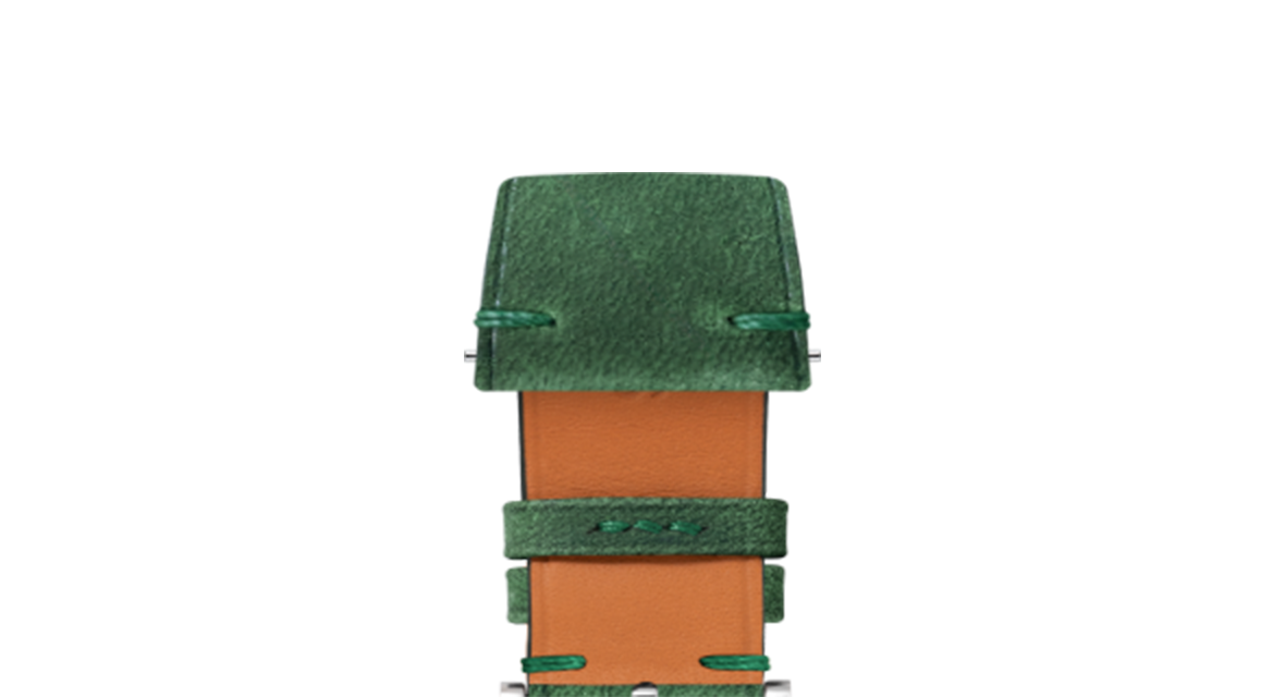 Green Crazy Horse Side-Stitch Strap - Handcrafted Leather Watch Green Crazy Horse Side-Stitch Strap - Handcrafted Leather Watch