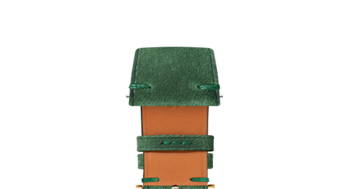 Green Crazy Horse Side-Stitch Strap - Handcrafted Leather Watch