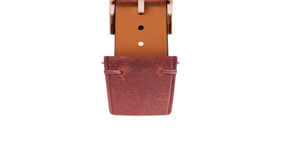 ストラップ maron Maroon Crazy Horse Side-Stitch Strap - Handcrafted Leather Watch