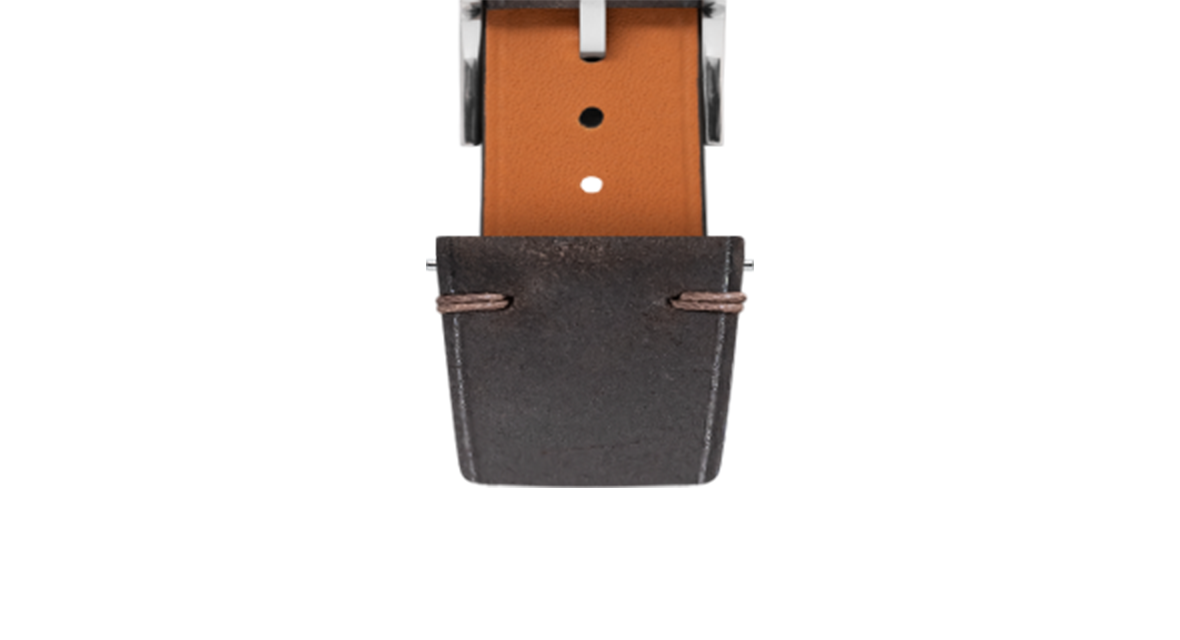 Mocha Crazy Horse Side-Stitch Strap - Handcrafted Leather Watch