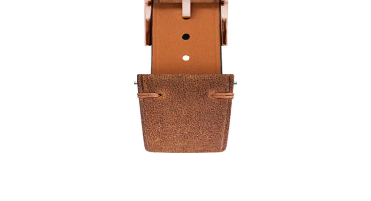 Rust Crazy Horse Side-Stitch Strap - Handcrafted Leather Watch