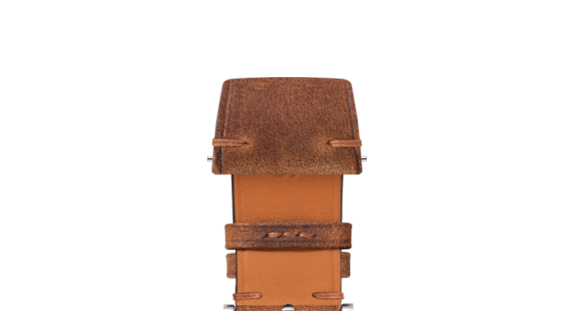 Rust Crazy Horse Side-Stitch Strap - Handcrafted Leather Watch