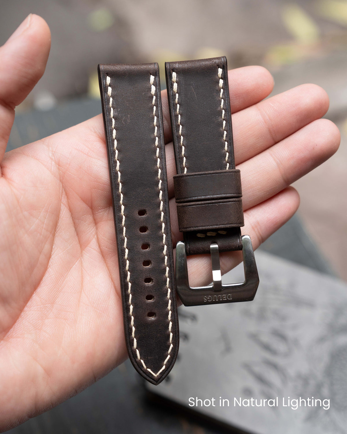 Mocha Crazy Horse Chunky Strap for Panerai - Handcrafted Leather 