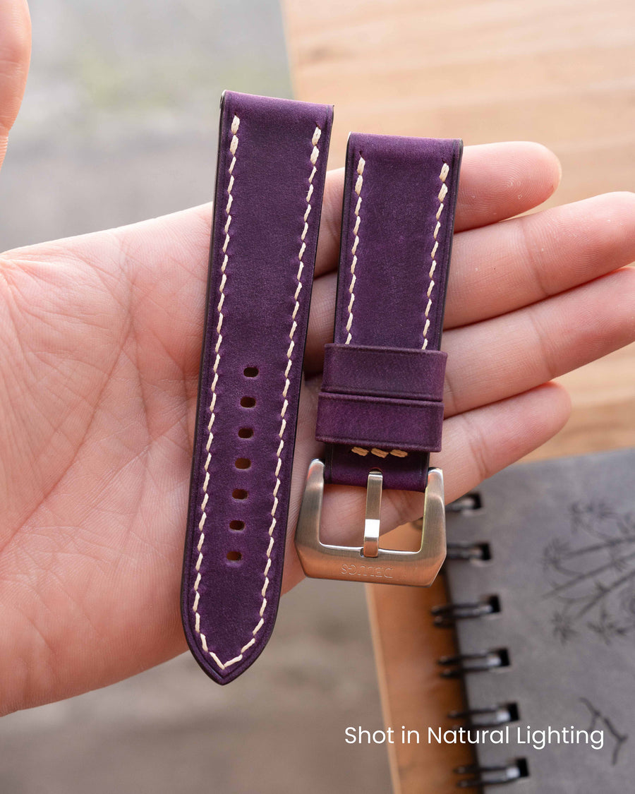 Overstock: Purple Crazy Horse Chunky Strap