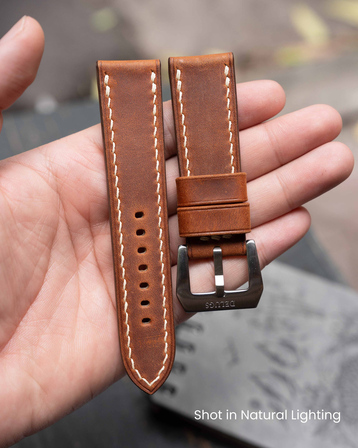 Rust Crazy Horse Chunky Strap for Panerai - Handcrafted Leather 