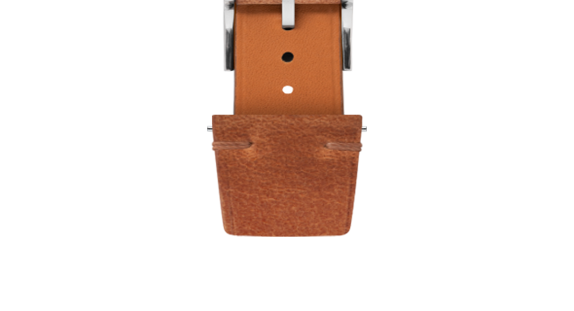 Cognac Crazy Horse Side-Stitch Strap - Handcrafted Leather Watch
