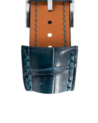 Glossy Lagoon Blue Crocodile Signature (Curved) Strap  display picture 3