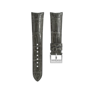 Glossy Grey Crocodile Signature (Curved) Strap