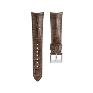 Glossy Taupe Brown Crocodile Signature (Curved) Strap