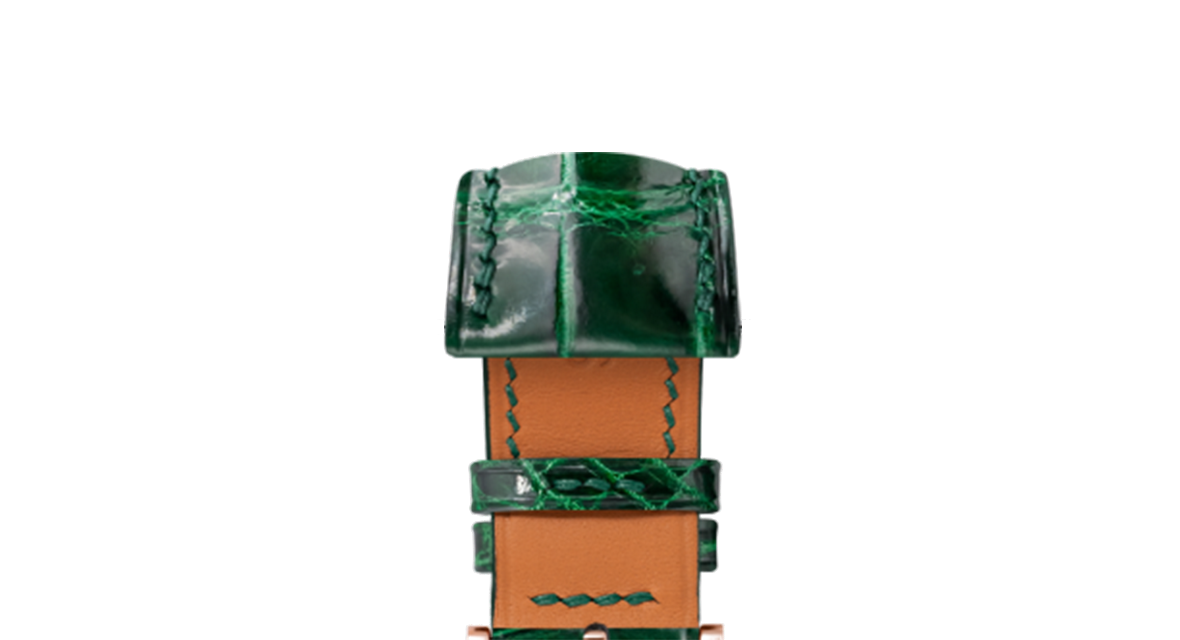 Glossy Emerald Crocodile Signature Strap - Handcrafted  display picture 2