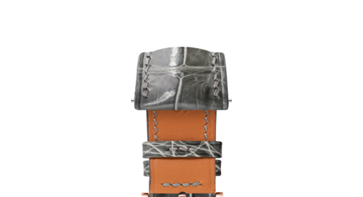 Glossy Grey Crocodile Signature Strap - Handcrafted Leather Watch