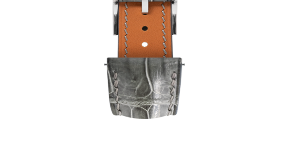Glossy Grey Crocodile Signature Strap - Handcrafted Leather Watch