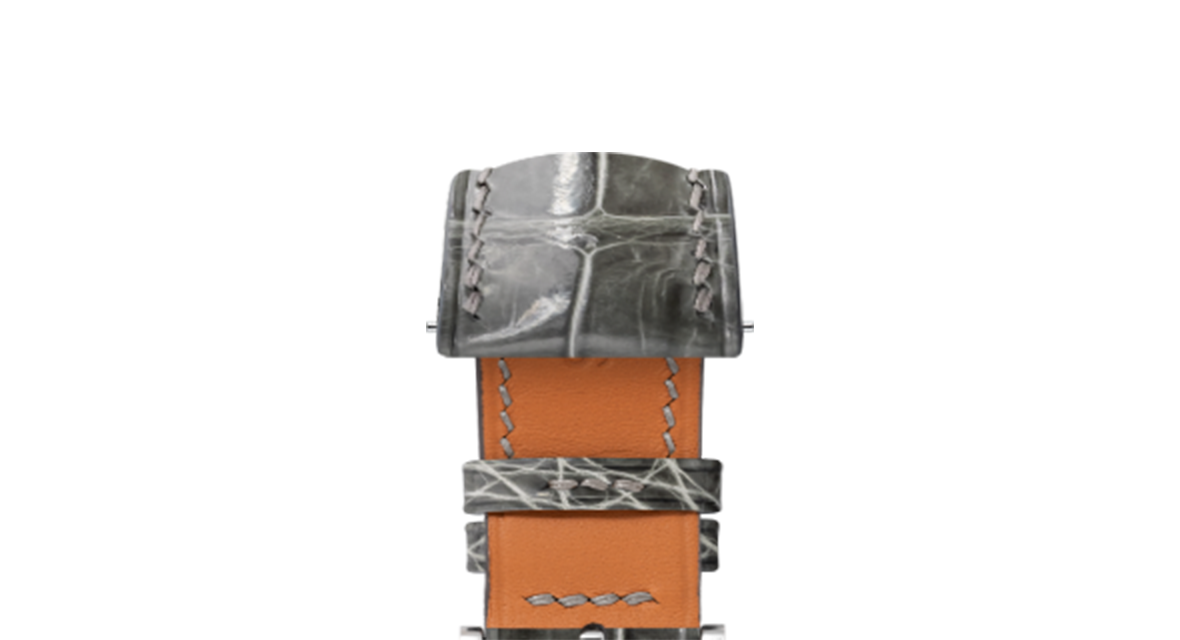 Glossy Grey Crocodile Signature Strap - Handcrafted Leather Watch