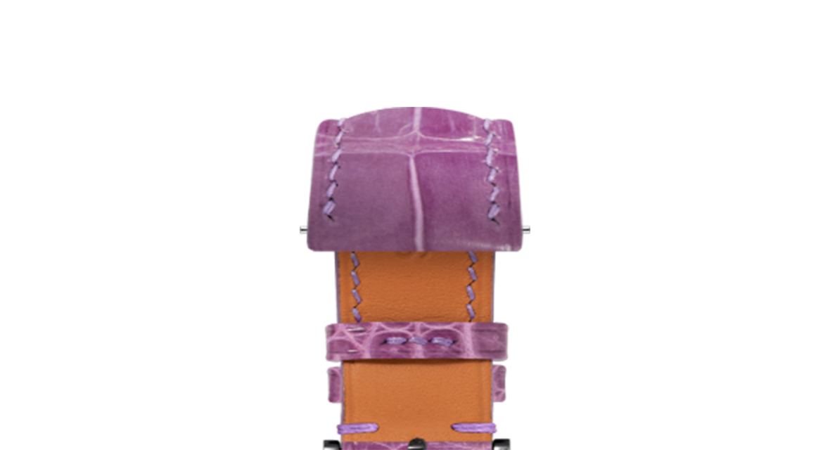 Glossy Lilac Crocodile Signature Strap - Handcrafted Leather Watch