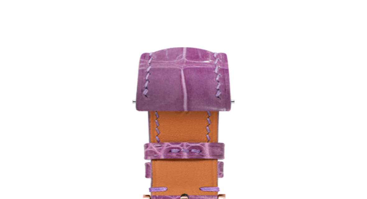 Glossy Lilac Crocodile Signature Strap - Handcrafted Leather Watch