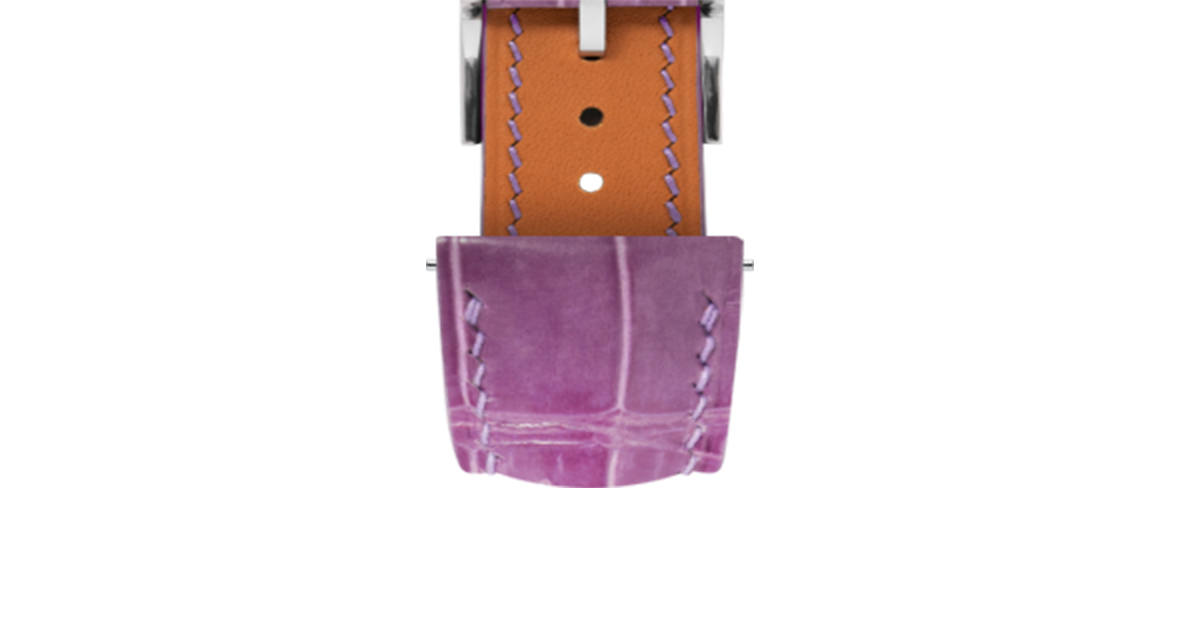 Glossy Lilac Crocodile Signature Strap - Handcrafted Leather Watch Glossy Lilac Crocodile Signature Strap - Handcrafted Leather Watch