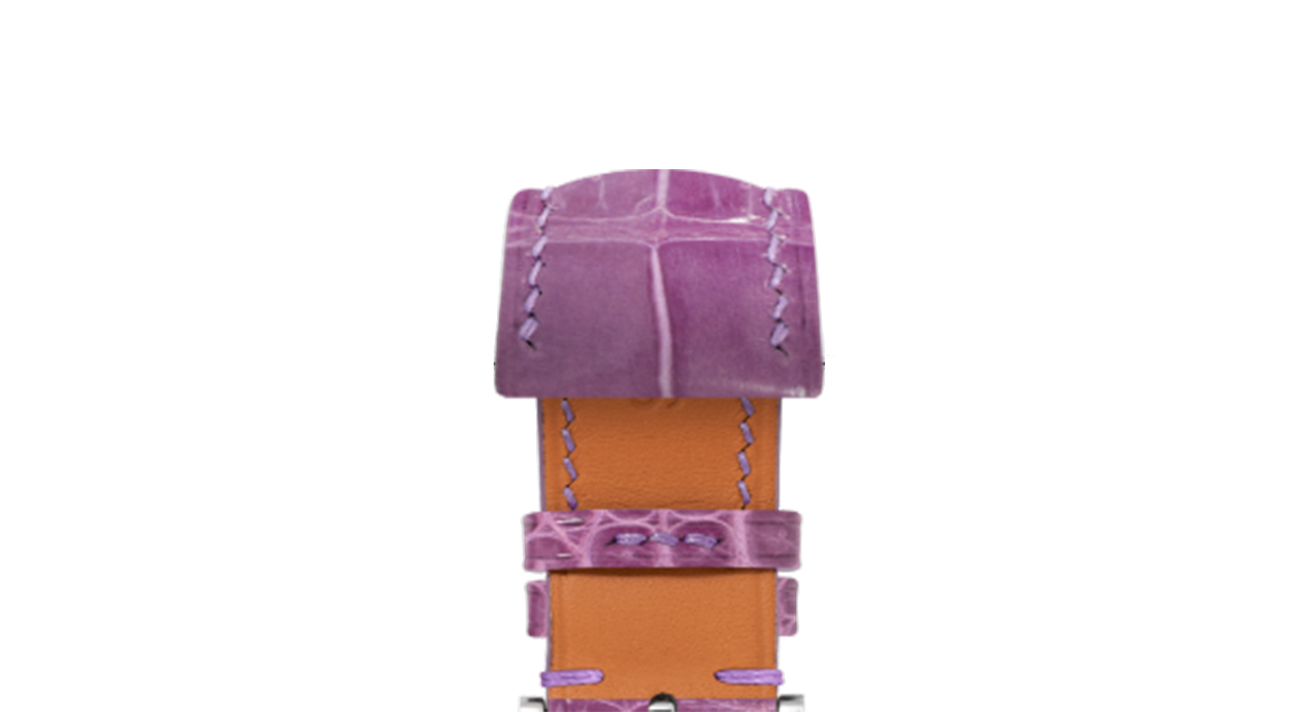 Glossy Lilac Crocodile Signature Strap - Handcrafted Leather  display picture 3