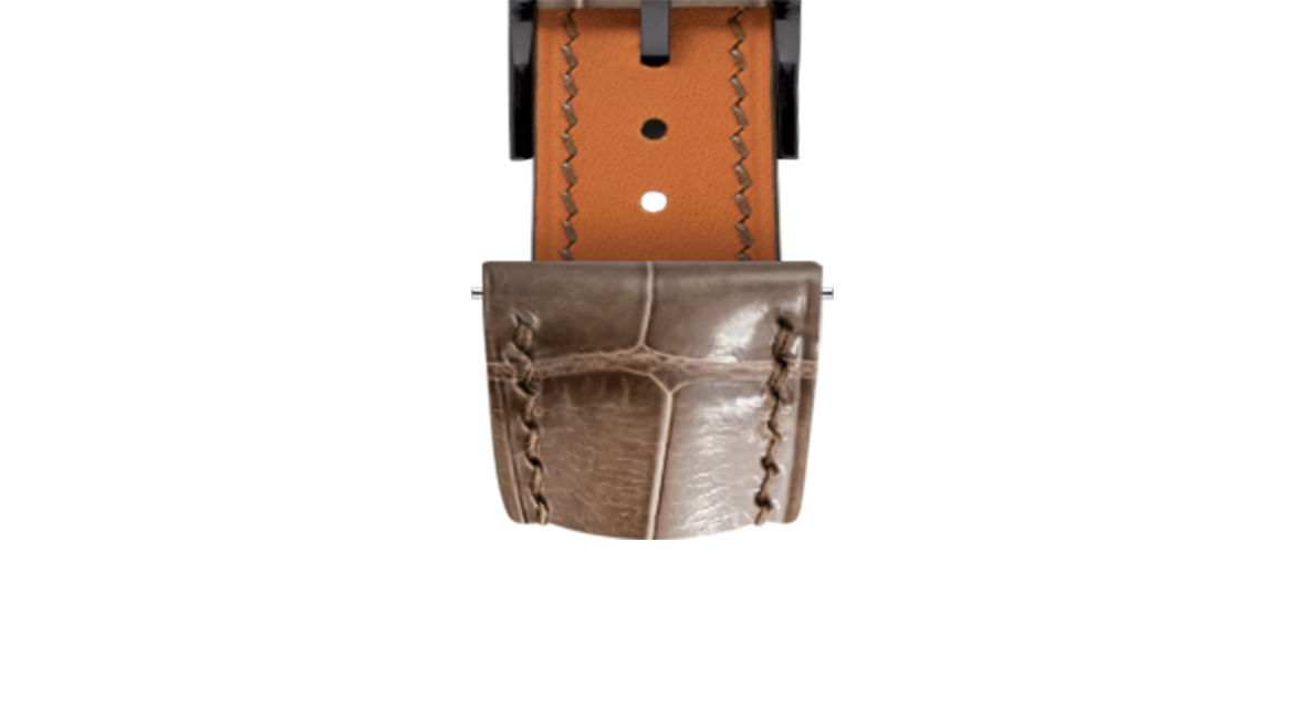 Glossy Taupe Brown Crocodile Signature Strap - Handcrafted Leather