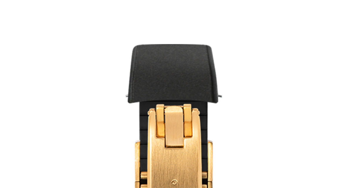 Black Curved CTS Rubber Strap - Rubber Watch Strap · 20-22mm | Delugs
