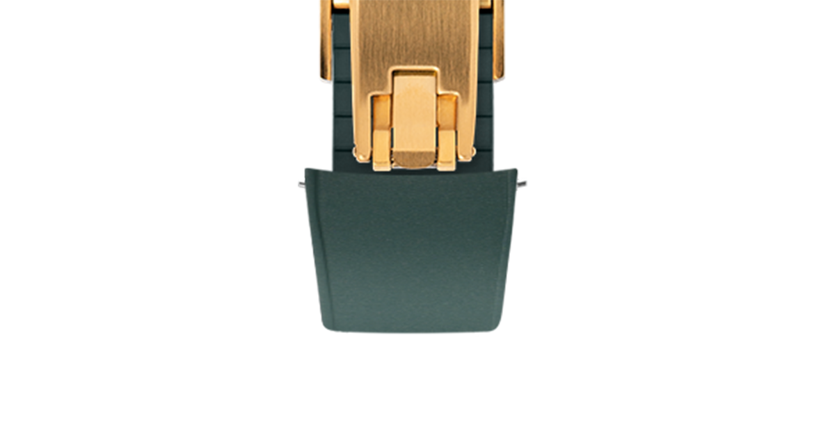 Emerald Green Curved CTS Rubber Strap - Rubber Watch Strap · 20mm