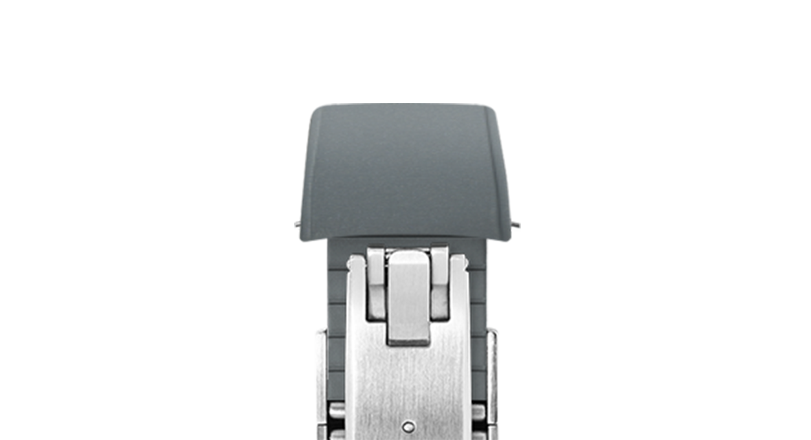 Grey Curved CTS Rubber Strap - Rubber Watch Strap · 20-22mm | Delugs
