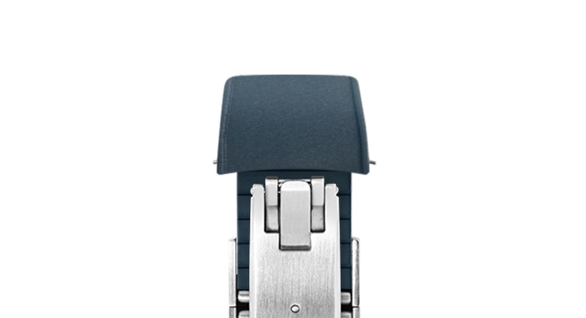 Navy Curved CTS Rubber Strap - Rubber Watch Strap · 20-22mm | Delugs