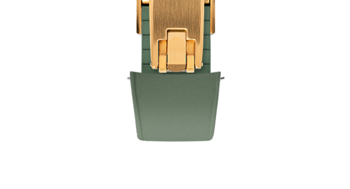 Olive Green Curved CTS Rubber Strap - Rubber Watch Strap · 20-22mm
