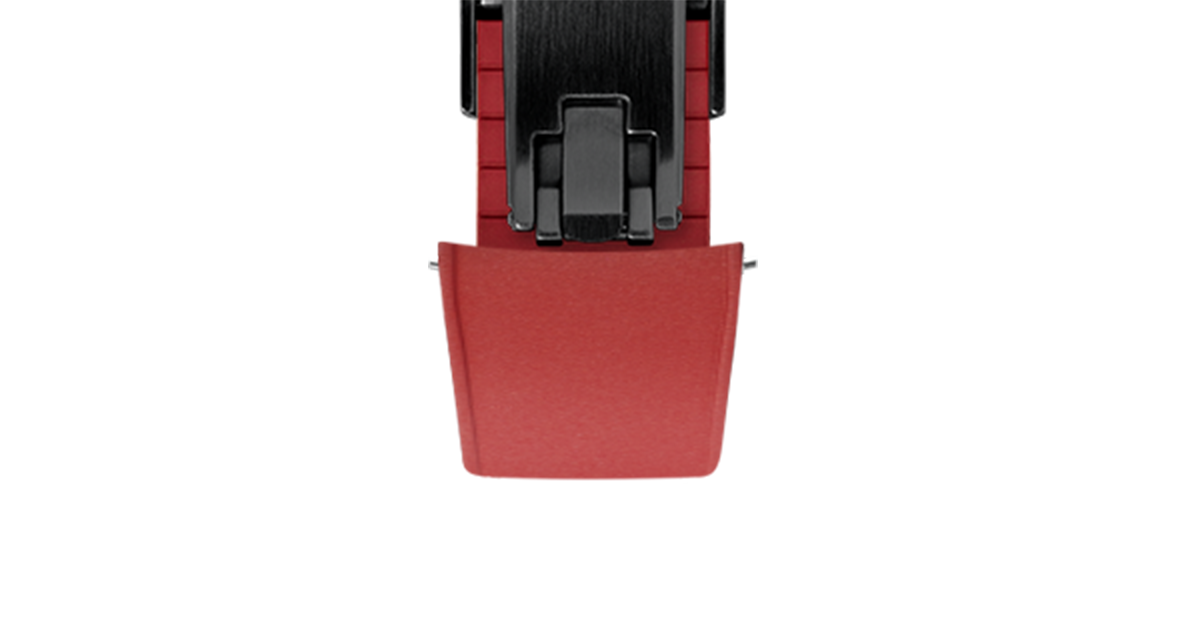 Red Curved CTS Rubber Strap - Rubber Watch Strap · 20mm | Delugs