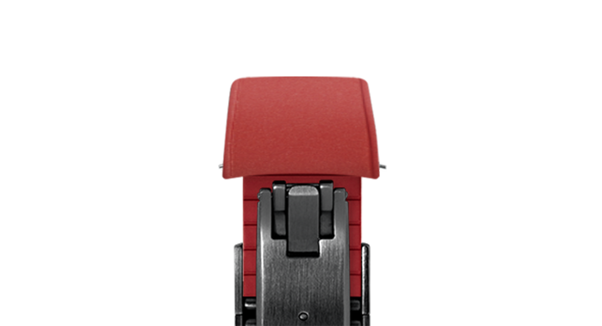 Red Curved CTS Rubber Strap - Rubber Watch Strap · 20mm | Delugs