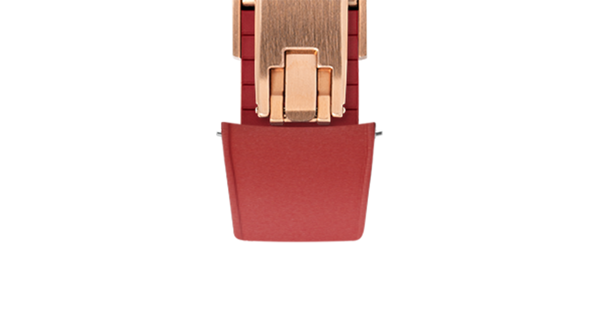 Red Curved CTS Rubber Strap - Rubber Watch Strap · 20mm | Delugs