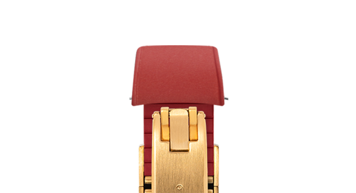 Red Curved CTS Rubber Strap - Rubber Watch Strap · 20mm | Delugs