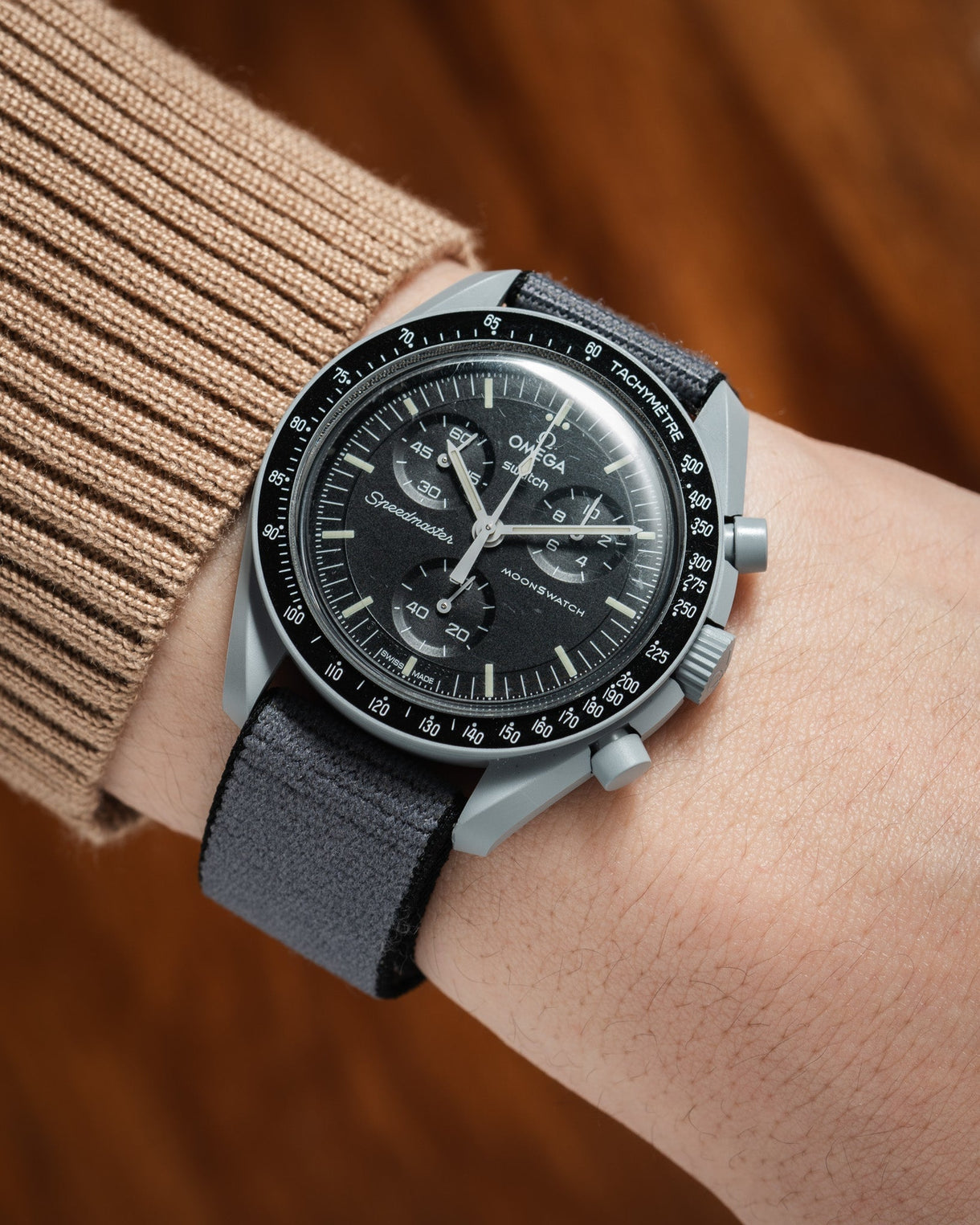 Delcro Grey/Black - Fabric Watch Strap | Delugs