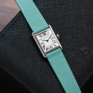 Overstock: Turquoise Chevre Strap for Cartier Tank
