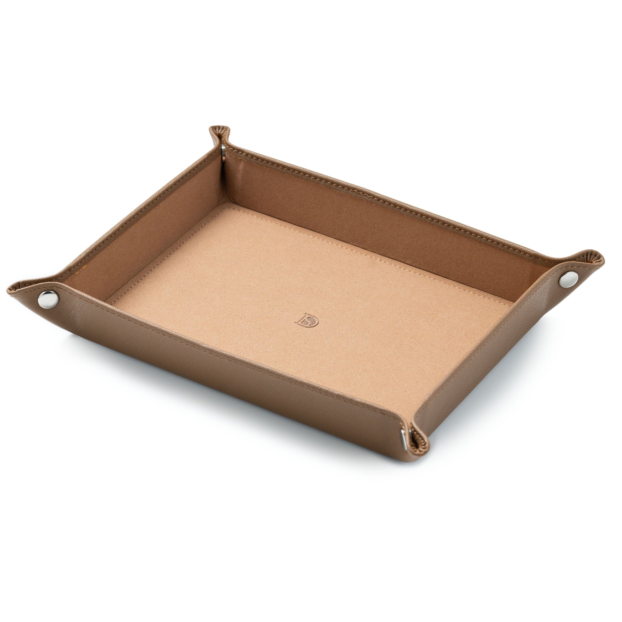 Gaucho Casa Large Square Leather Valet Tray in Apricot