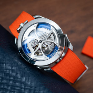 Orange Curved CTS Rubber Strap for MB&F MAD1