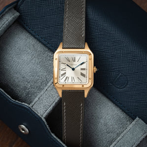 Grey Saffiano Cartier Santos-Dumont Strap