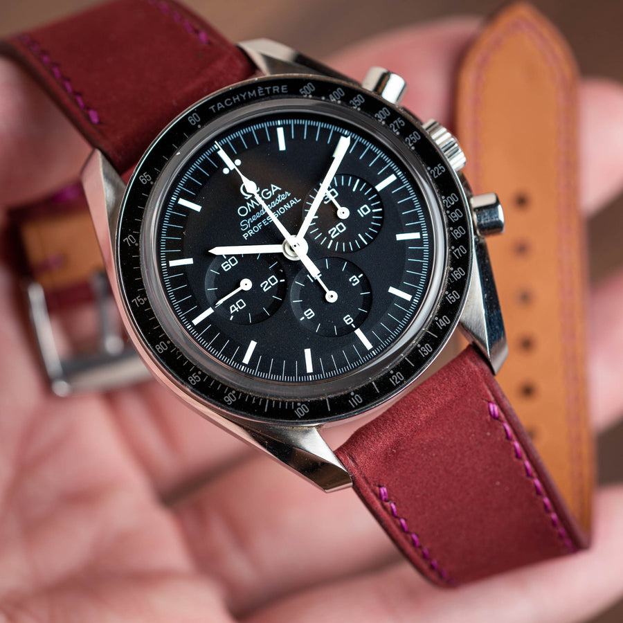 Overstock: Wine Red Nubuck Slim Strap